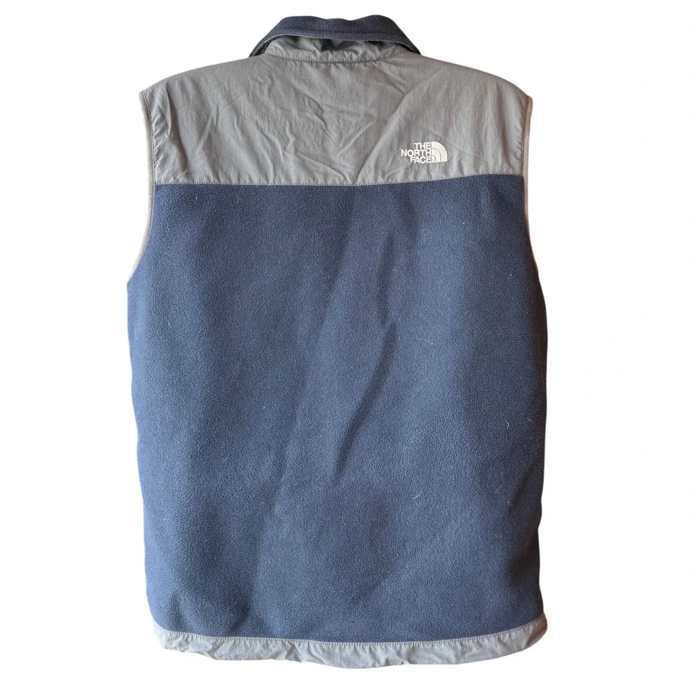 The North Face Fleece Vest‎ Mens Medium Gray Blue Polartec Full Zip